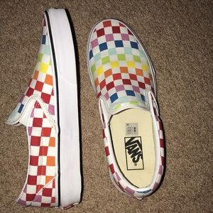 Rainbow checkerboard slip-on